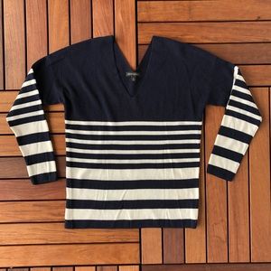 Banana Republic Striped V Neck Sweater M